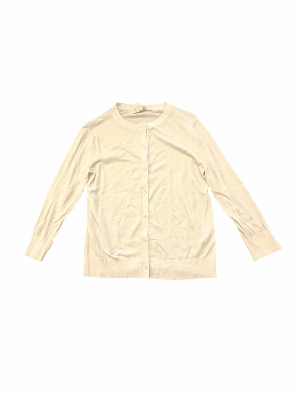 CASLON Button Up Sweater White Women Size XS Granny Core Business Casual Stain